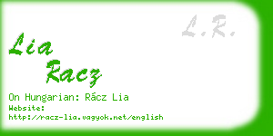 lia racz business card